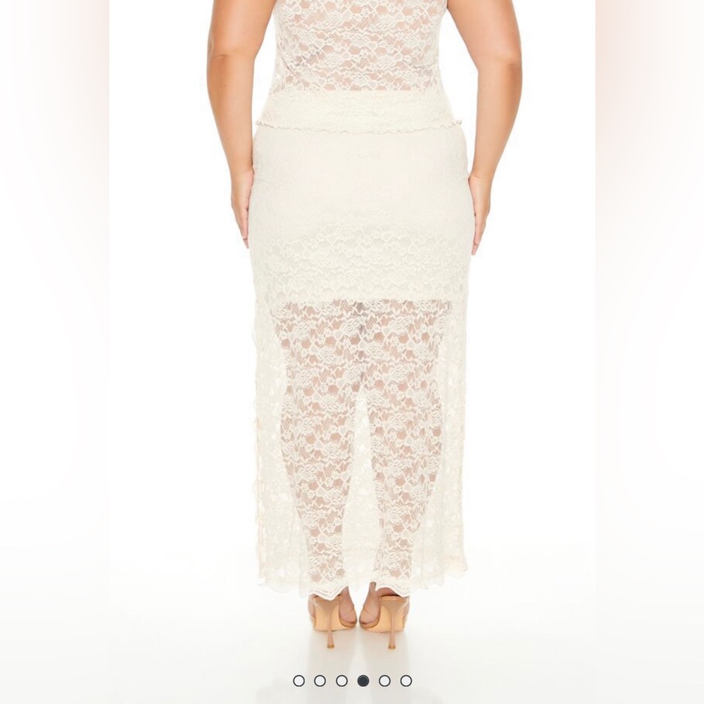 NWT Plus Elegant Cream Lace Maxi Skirt - Picture 3 of 3